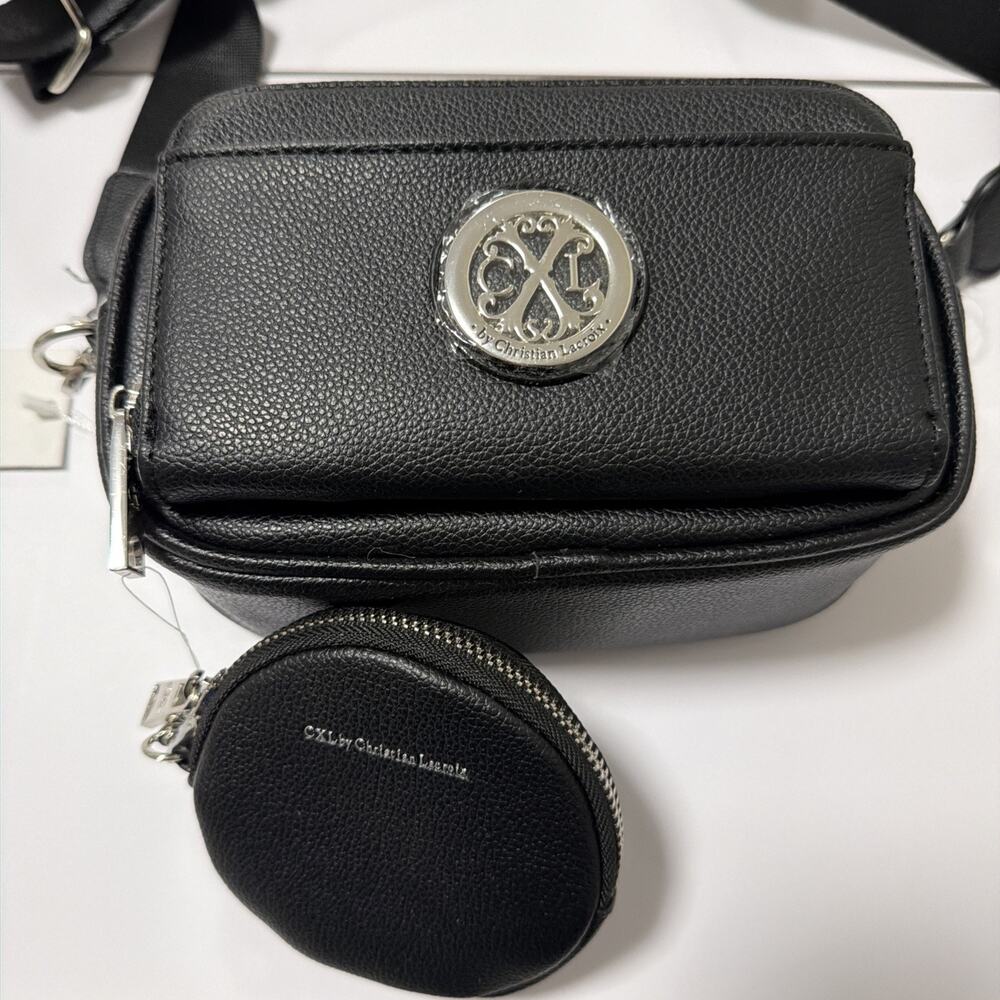 NEW CXL By Christian Lacroix Women's Eve Pebble Mini Zip & Camera Black Bag $88